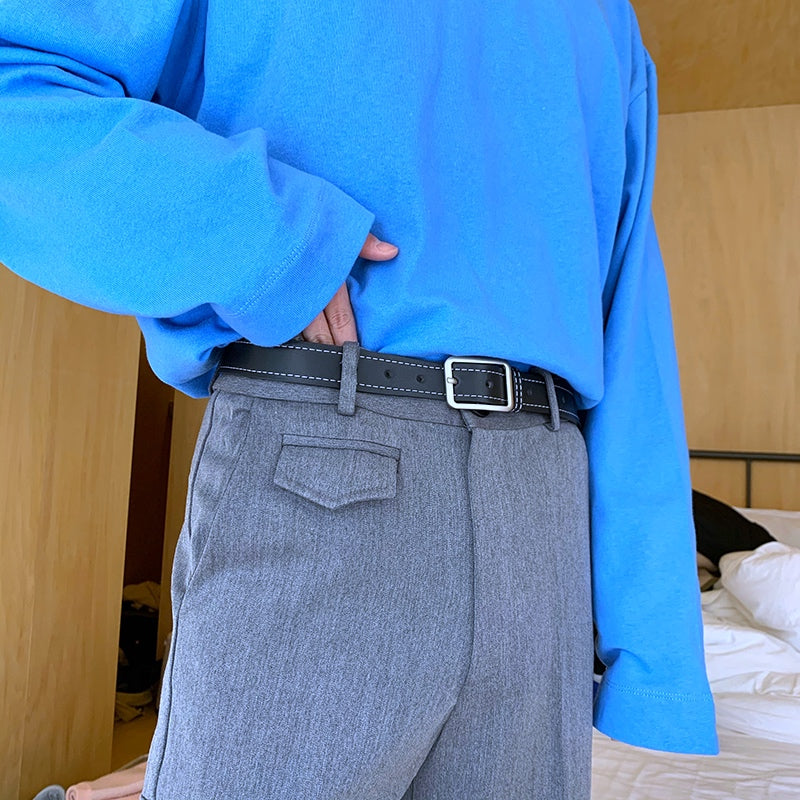 Belt Men's Thin Narrow Style Simple Needle Buckle
