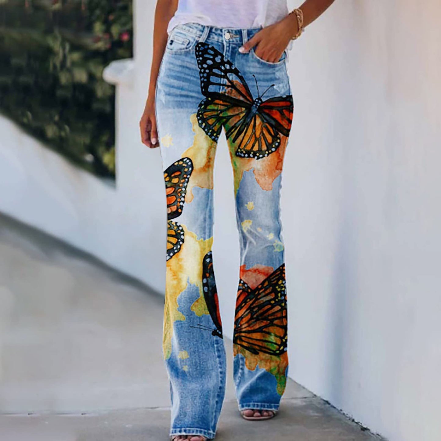 Street Hipster Women's 3D Printed Wide-leg Pants Casual Trousers