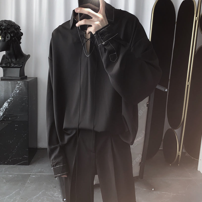 Draped Trend Loose Highend Thin Design Longsleeved Korean Shirt