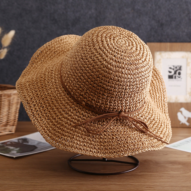 Women's Straw Versatile Travel Sunshade Beach Hat
