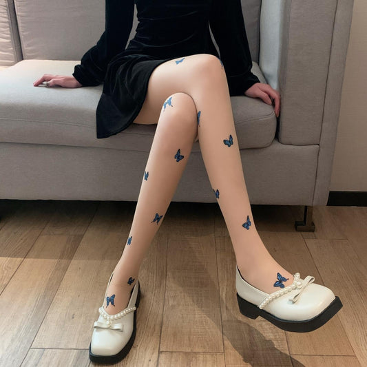 Blue Bowknot Stockings Women's Pantyhose