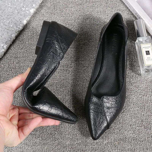 Pointed Thick-heeled Shoes Baotou Mid-heeled High-heeled Large Size Women's Shoes