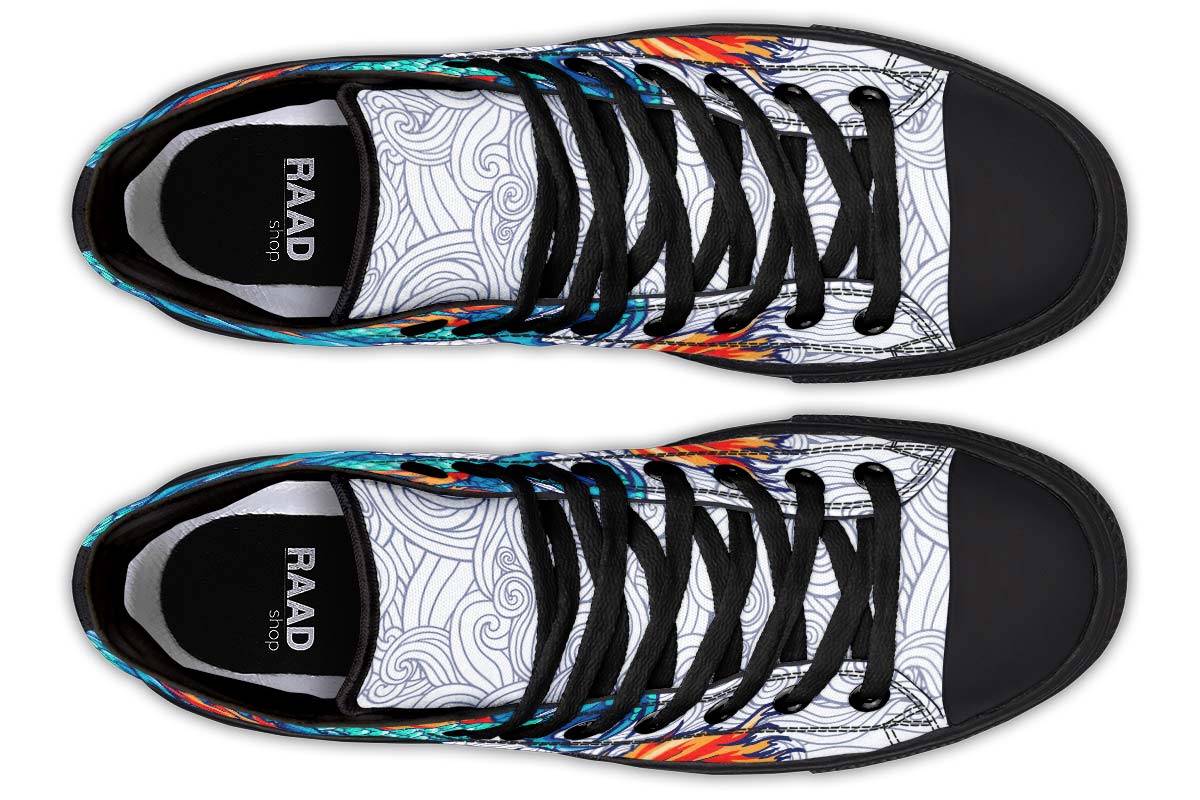 Men's And Women's Fashion Color Printing High-top Canvas Shoes