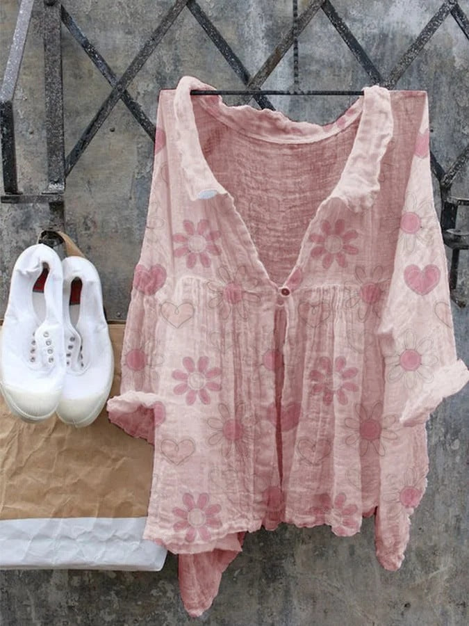 Amazon Cross-border New Arrival Fashion Women's Shirt Natural Landscape Avatar Print