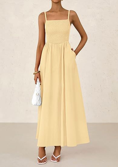 Ruched Tank Top With Thin Straps And A Pocketed Dress