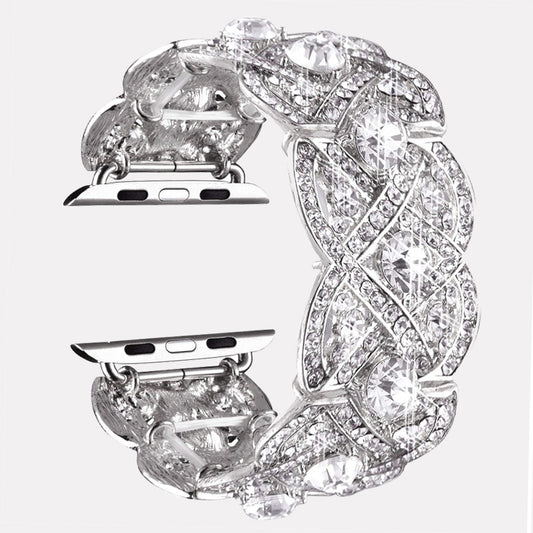 Series Four Petal Flower Metal Diamond Watch Band 8 7 6 SE 5 4 3