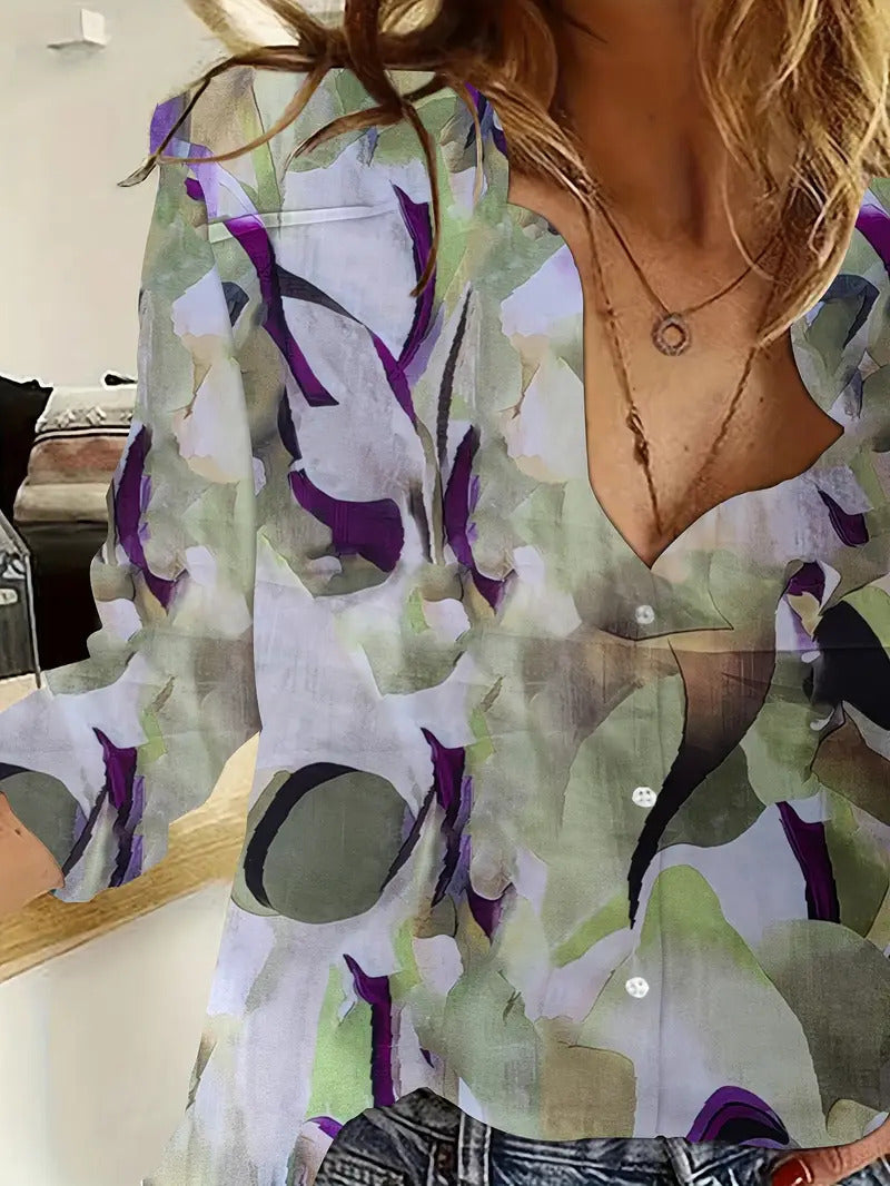 Women's Summer 3D Printed Blouse