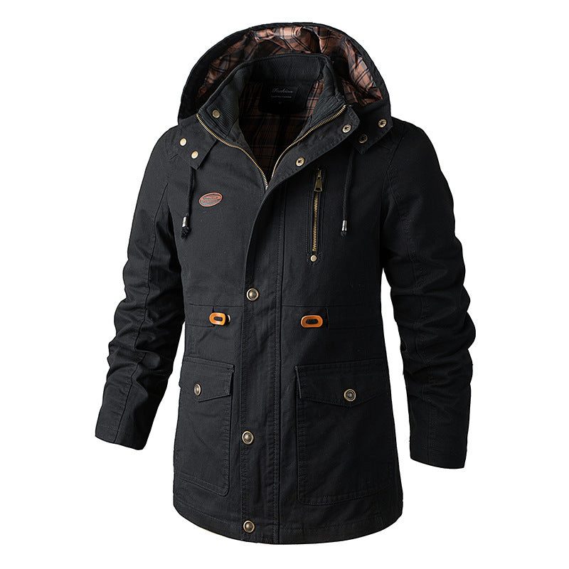 European And American Men's Plus Size Jacket Hooded Windbreaker