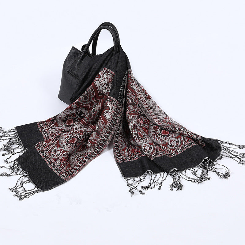 Cashew Jacquard Flower Air-conditioning Shawl Scarf