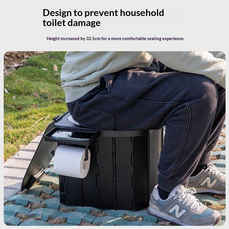 PU-covered Portable Folding Commode Chair