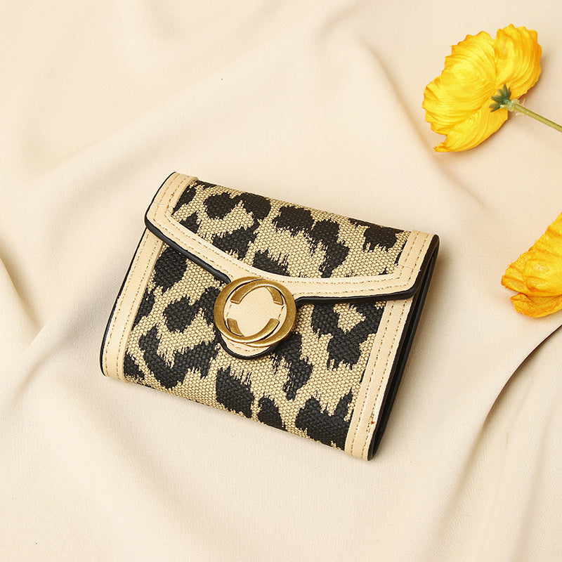 New Leopard Print Women's Wallet Multi-card-slot Coin Purse All-in-one Clutch Card Holder Female