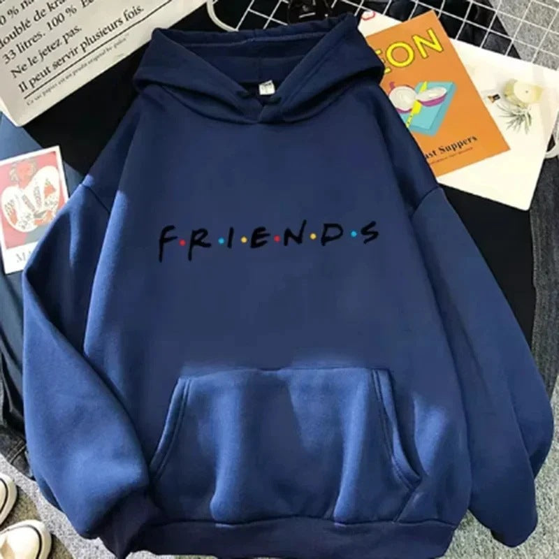 Dame hættetrøje med lange ærmer og 'Letter Friend'-print