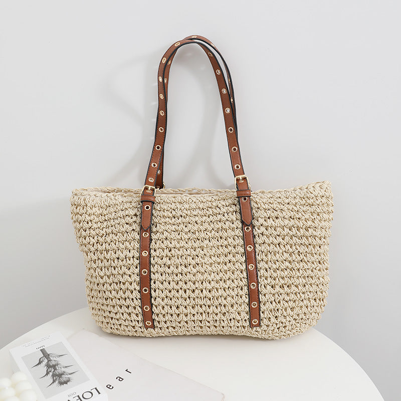 Women's Fashion Simple Large-capacity Handbag Woven Bag