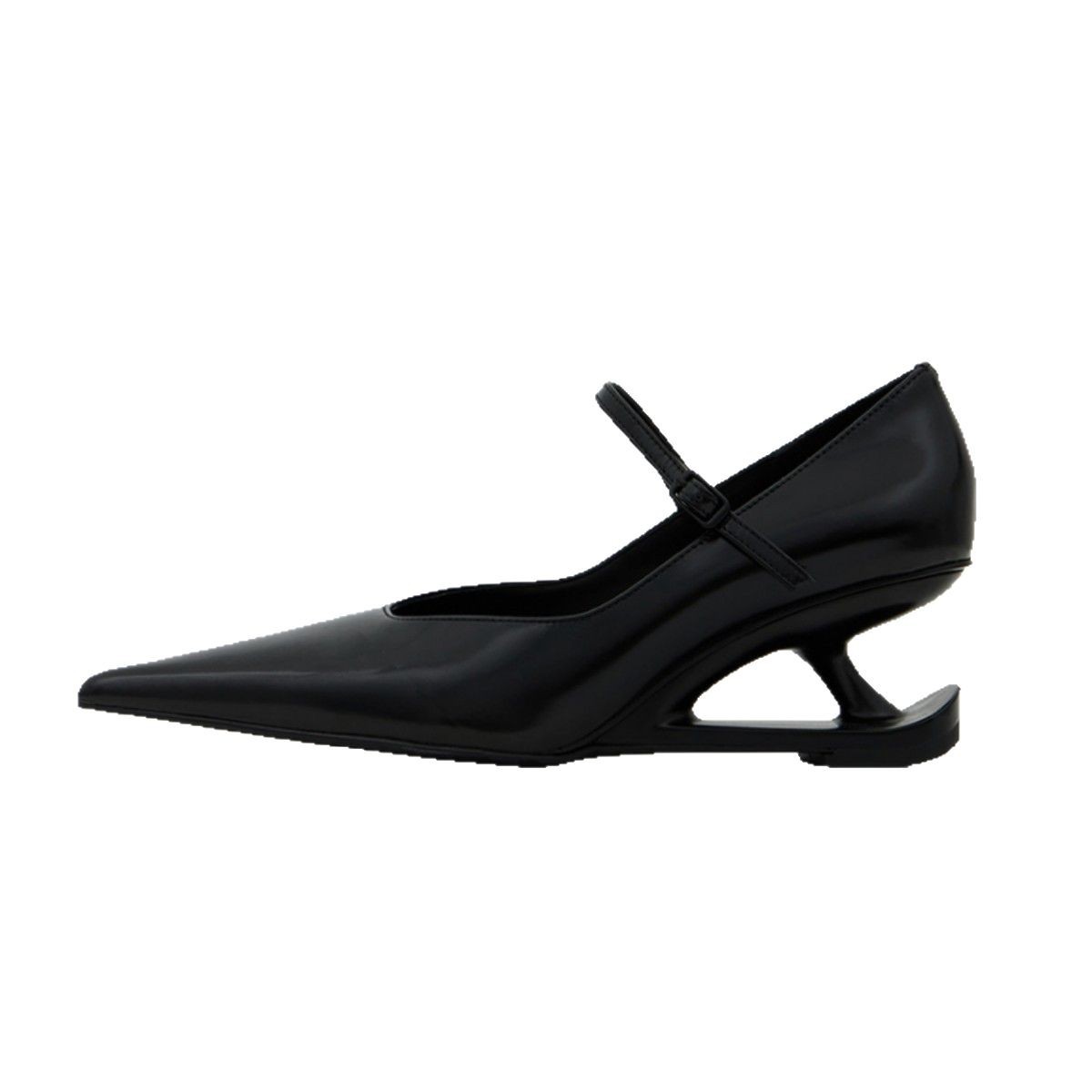 French Style High-grade Retro Suspension Heel Ankle-strap Buckle Shoes
