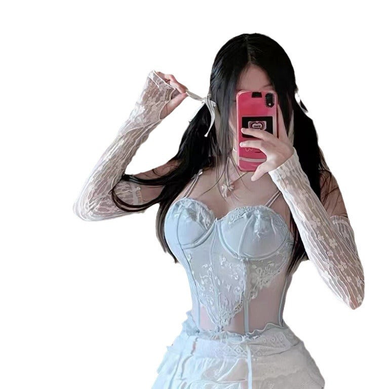 Womens Plus-Size Loose Sun-Protective Mesh Arm Sleeves