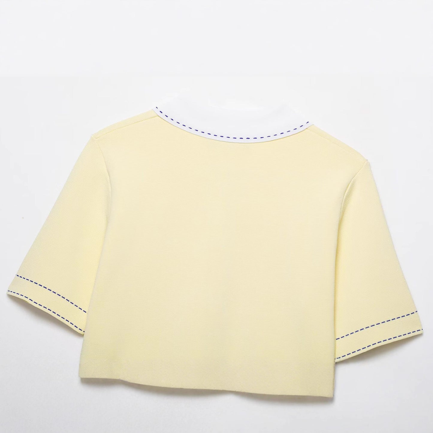 Women's Fashion Polo Shirt Stitched Knit Jacket