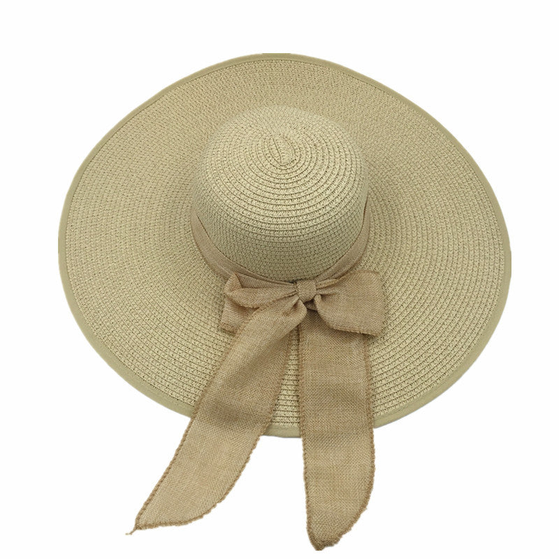 Ladies Foldable Sun Protection Shade Big Brim Straw Hat