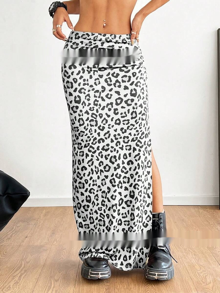 SpringSummer Pleated Slit Long Dress For Women