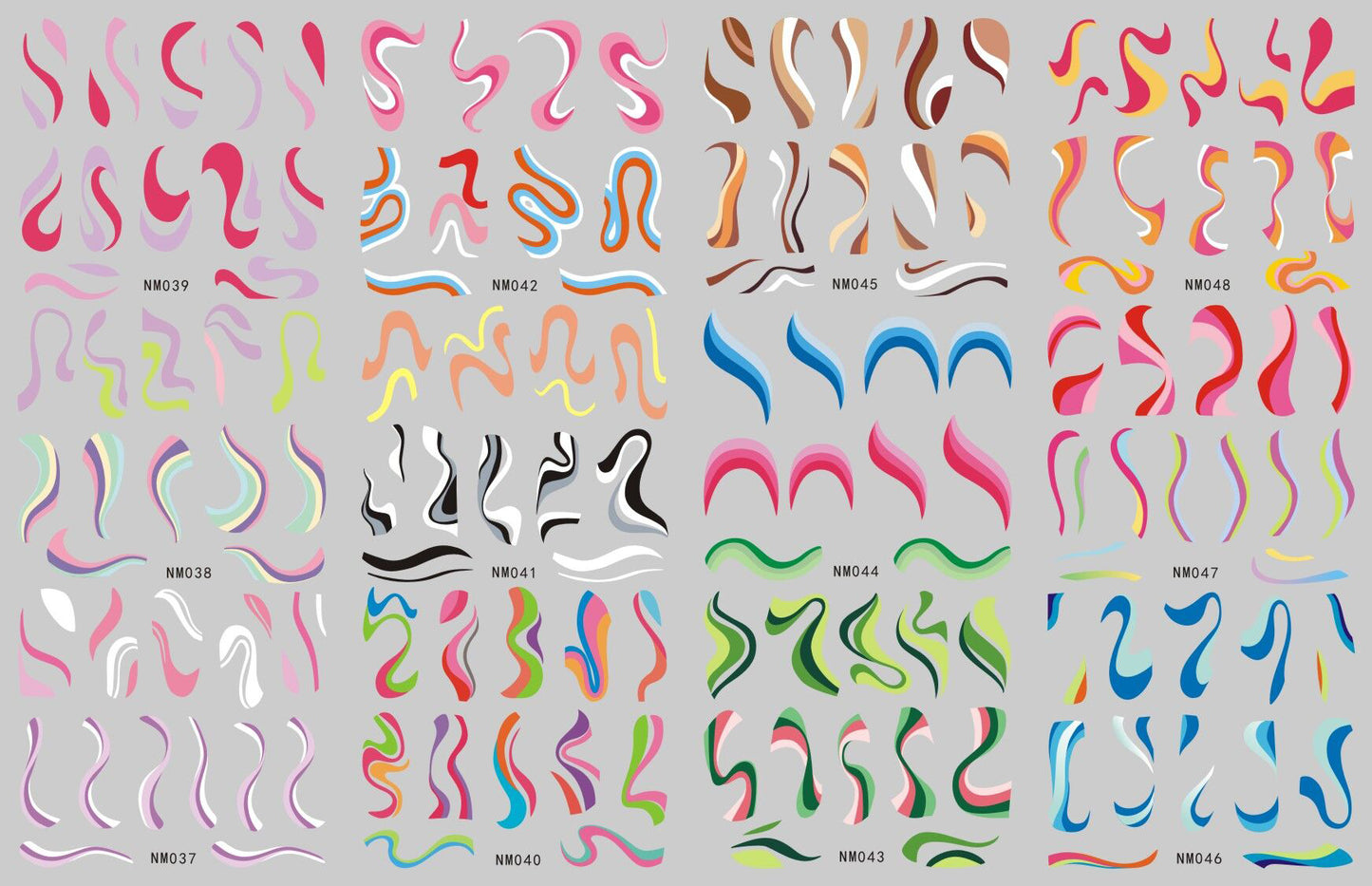 Ribbon Line Watermark Nail Sticker Decoration  Abstract