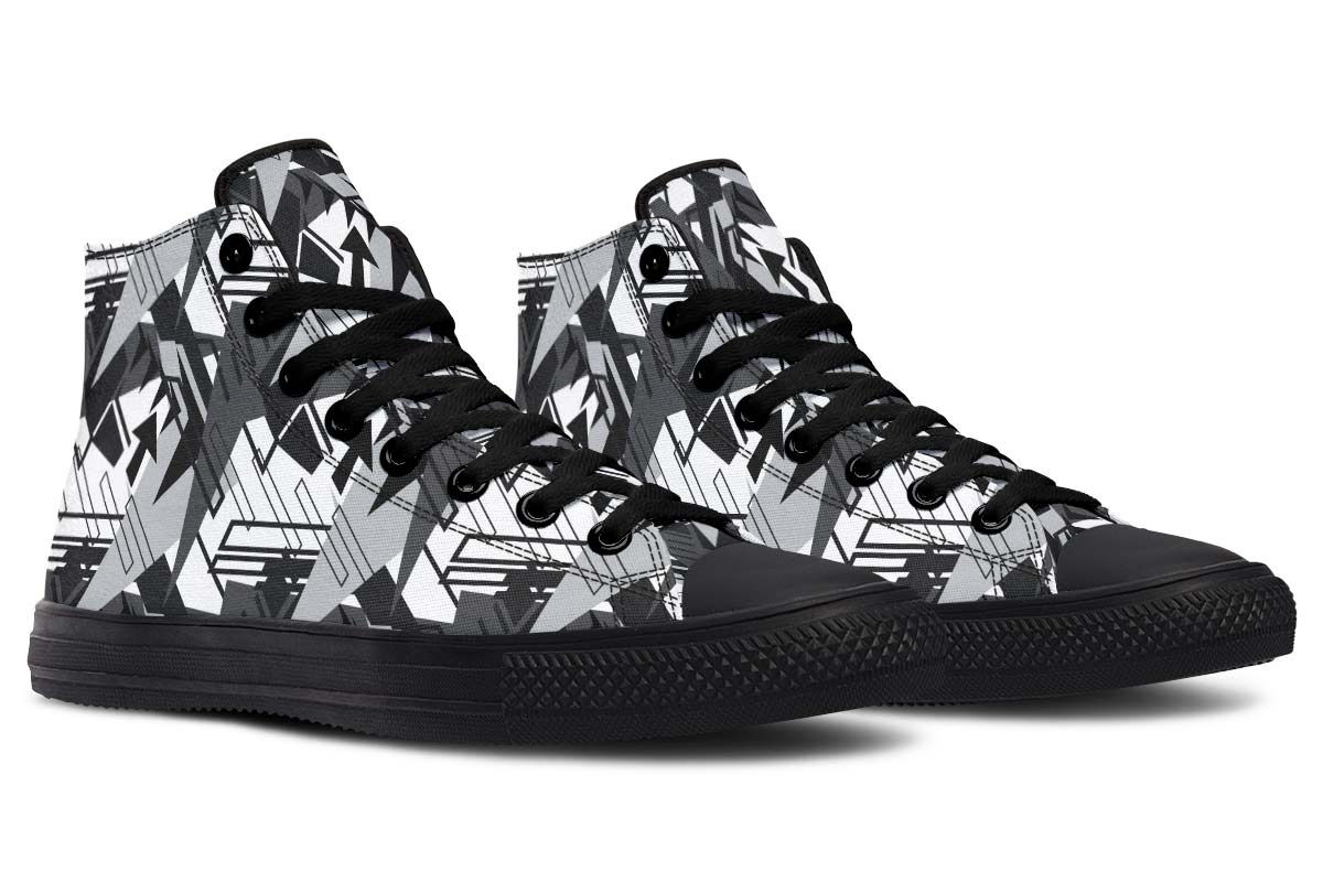Men's And Women's Fashion Color Printing High-top Canvas Shoes