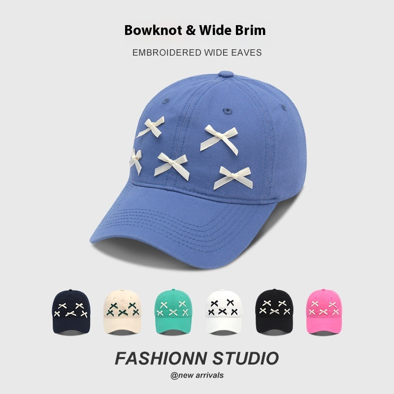 Bow Baseball Cap Female Sweet And Cute