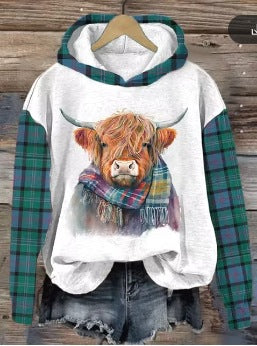 Women's Sweater 3D Digital Printing Animal Cat Oil Painting Pullover Hoodie