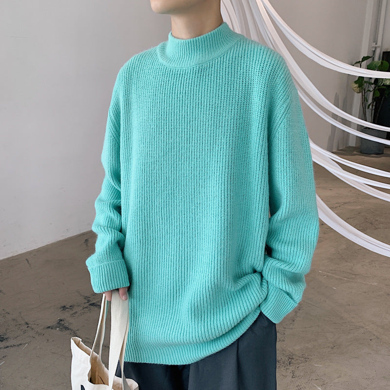 Autumn And Winter Men's Crewneck Sweater Men's Loose Plus Velvet