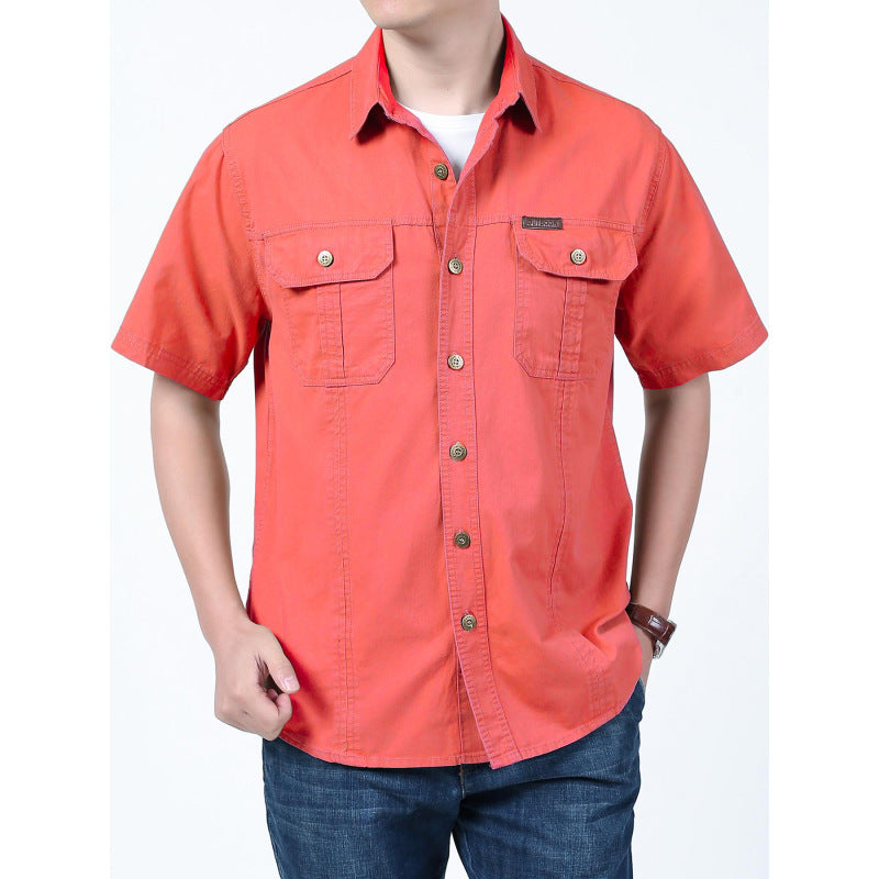 Solid Color Shirt Loose Half Sleeve Coat