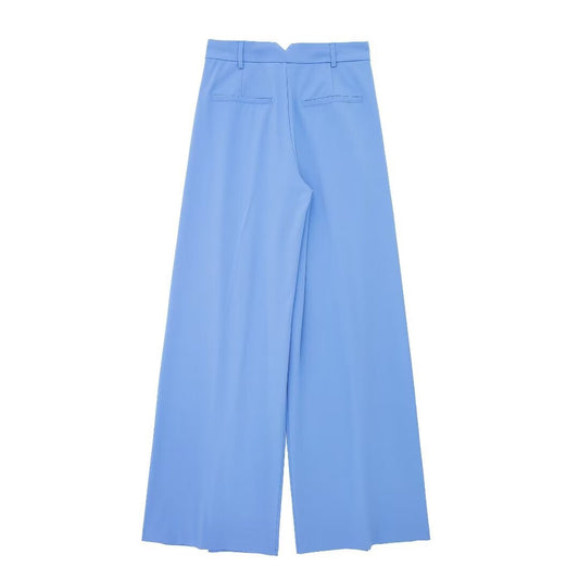 Solid Color Street Fashion Loose Casual Draping Wide-leg Pleated Trousers