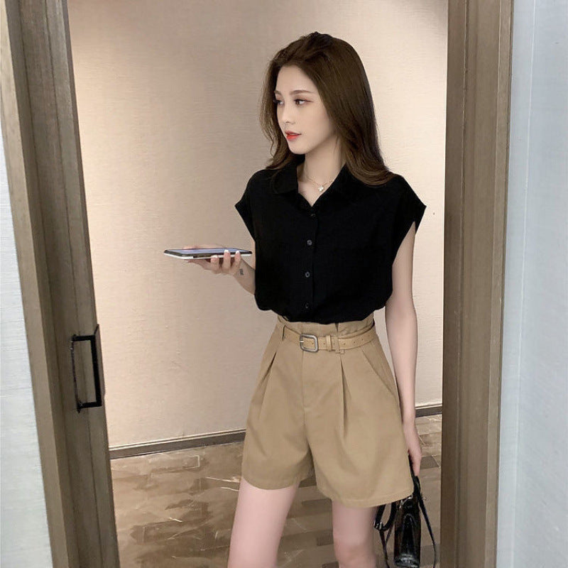 Casual Top And Shorts Fashion Two-piece Set Trendy