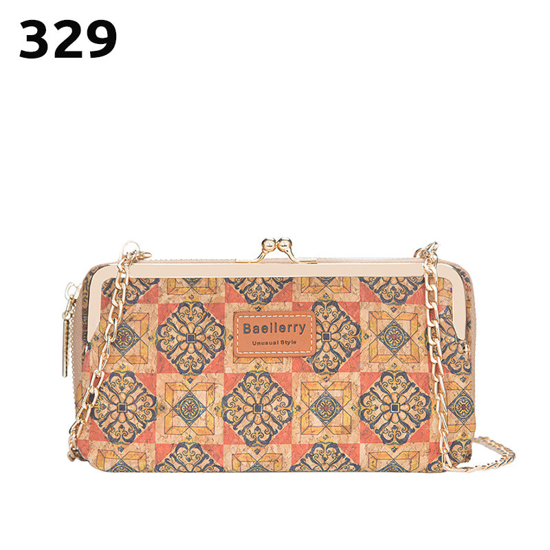 Women's Fashion Cross Section Print Multifunctional Zipper Shoulder Crossbody Bag