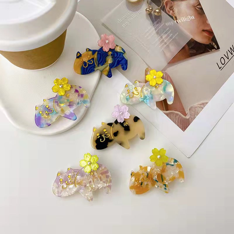 Hairpin Cartoon Word Cat Side Clip