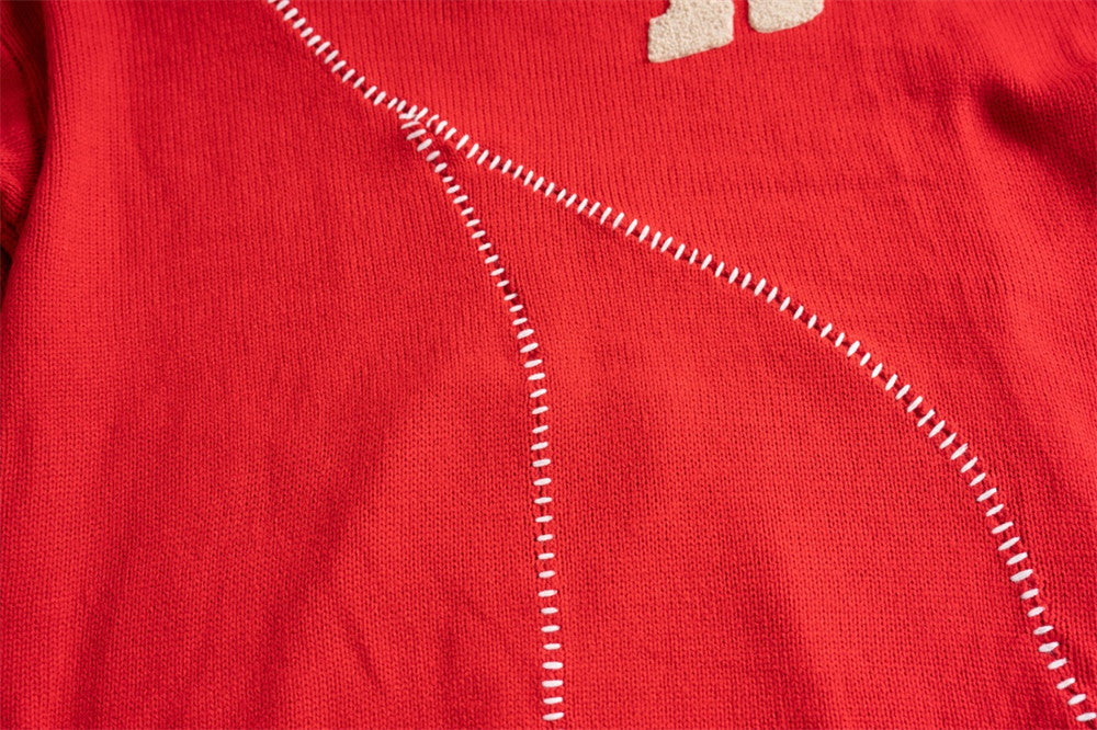 Chaopai Loose Long-sleeved Sweater With Broken Burrs