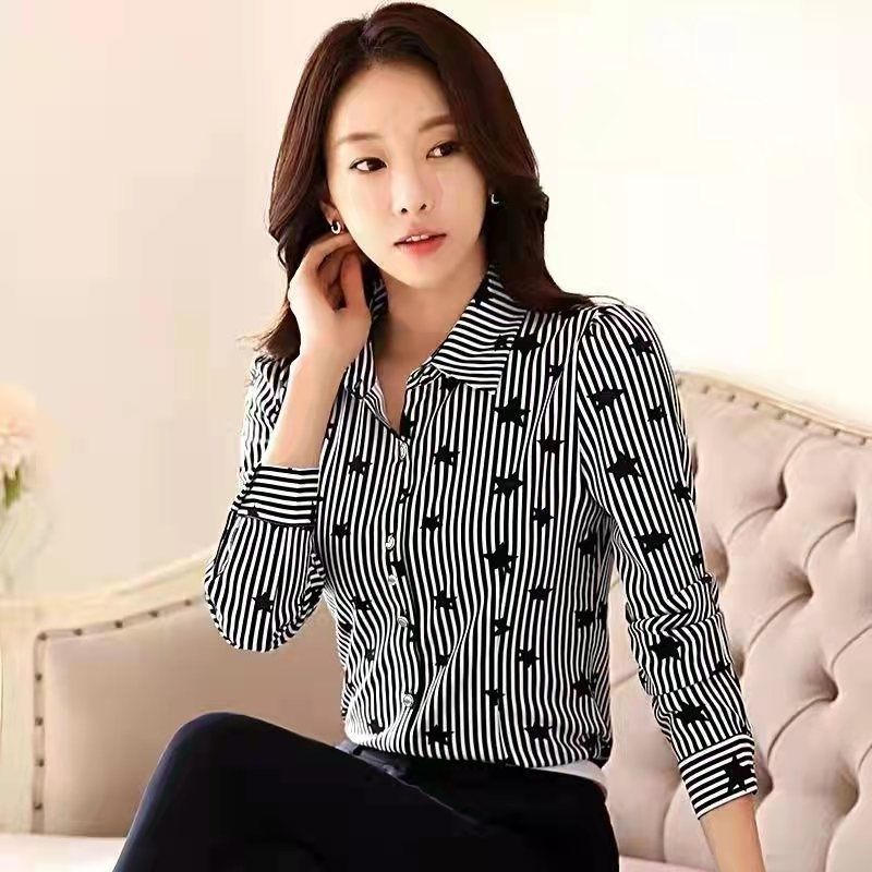 Three-quarter Sleeve Slimming Shirt Women's Long Sleeve Plus Size