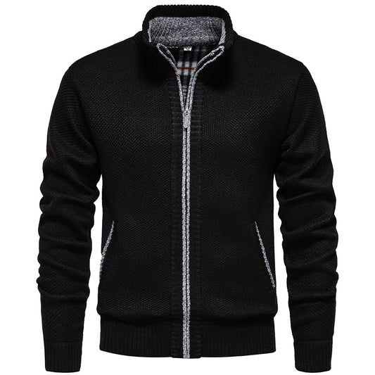 Men's Stand-up Collar Knitted Sweater Coat