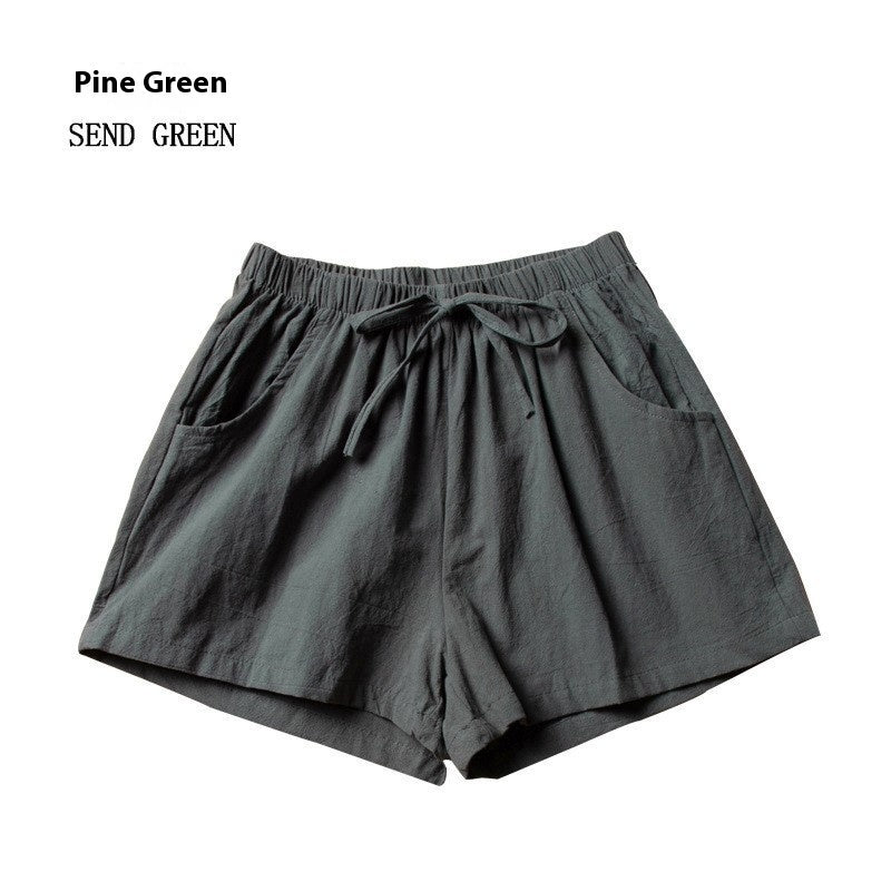 Women's Cotton And Linen Shorts Loose Slimming Korean Style Three Points