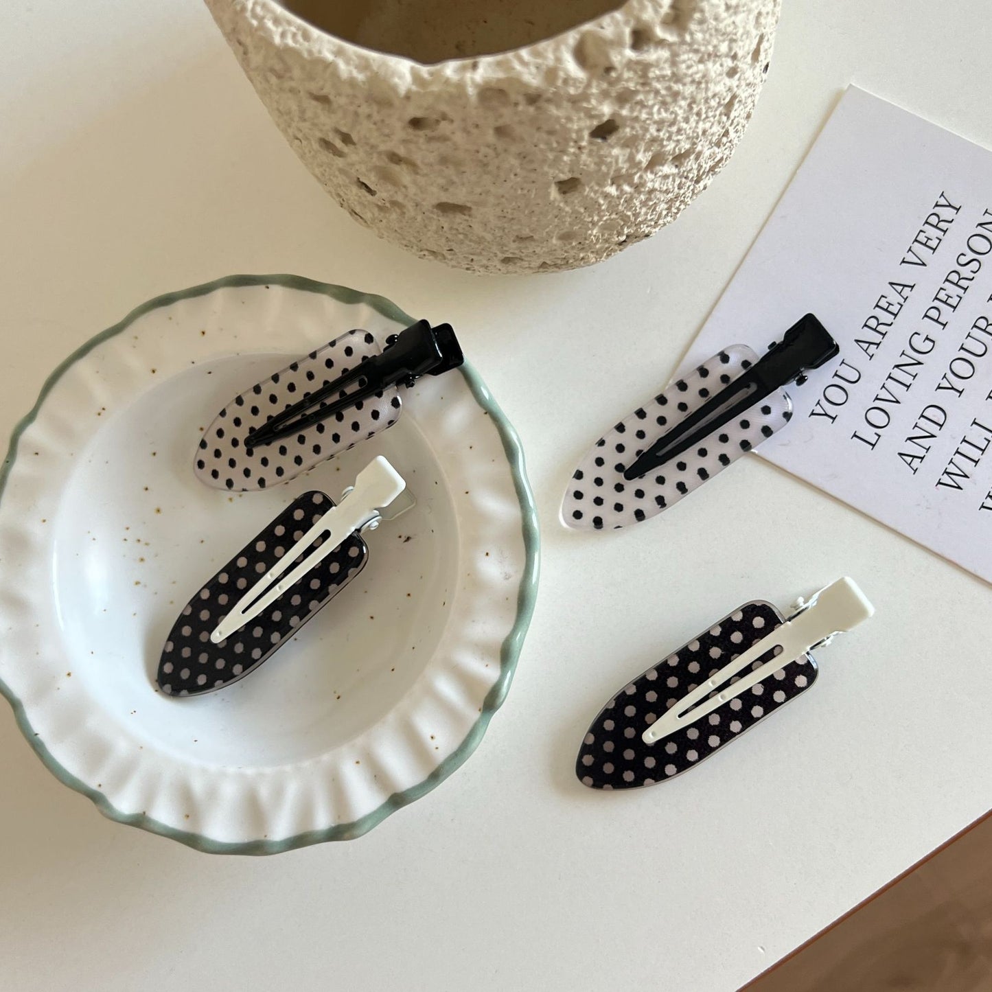 Black And White Polka Dot Series Simple And Sweet Hair Clips