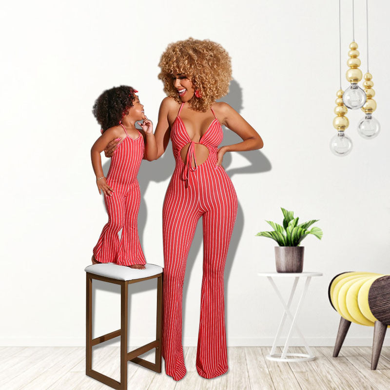 Street Sexy Fashion Striped Parent-child Suit