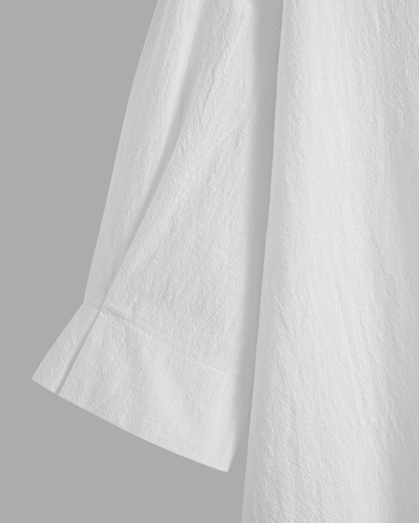Løs ensfarvet firkantet udskæring halvlangærmet pullover
