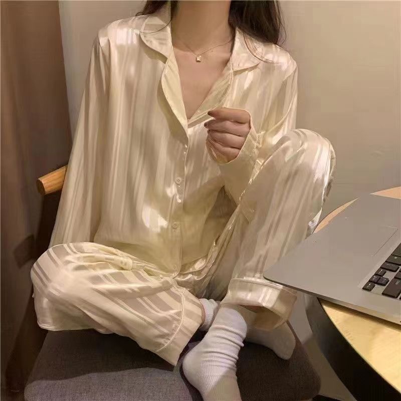 New Loose-fitting Korean-style Long-sleeve And Long-pants Loungewear Set