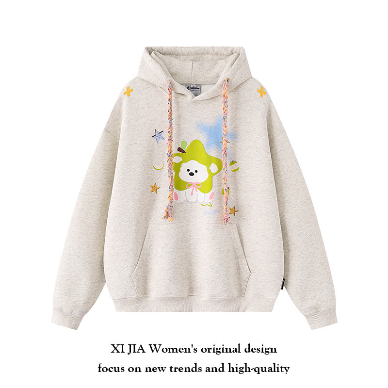 Starry Puppy Print Hoodie For Women Hooded Top