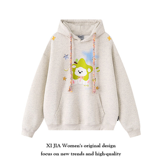 Starry Puppy Print Hoodie For Women Hooded Top