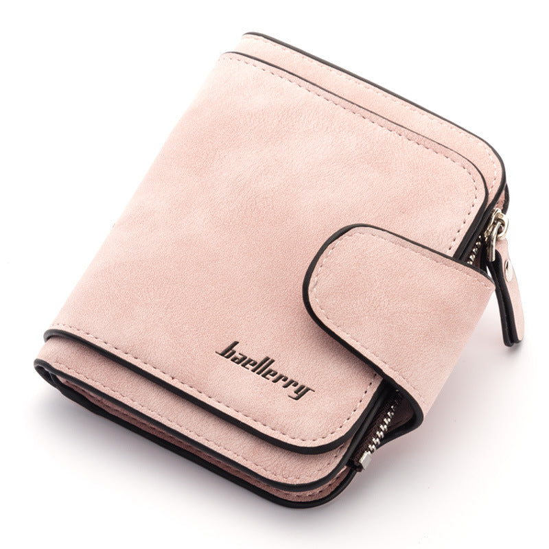 Ladies Wallet New Buckle Frosted Leather Cute