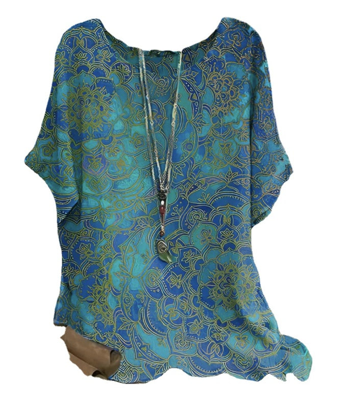 Loose Round Neck Short-sleeved Shirt
