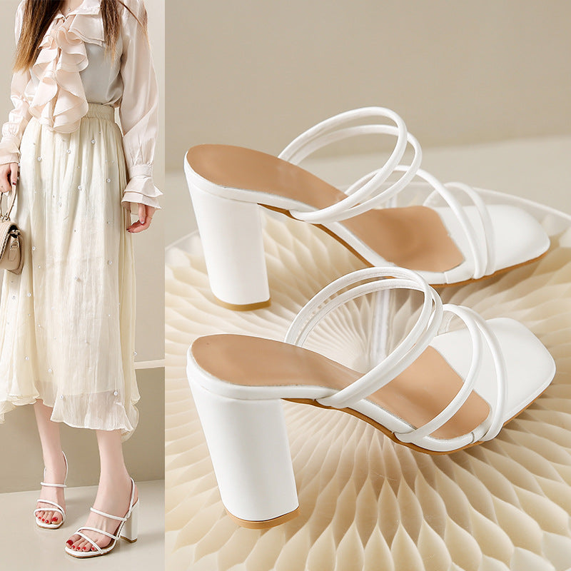 New Super Slimming White Sandals For Women Summer