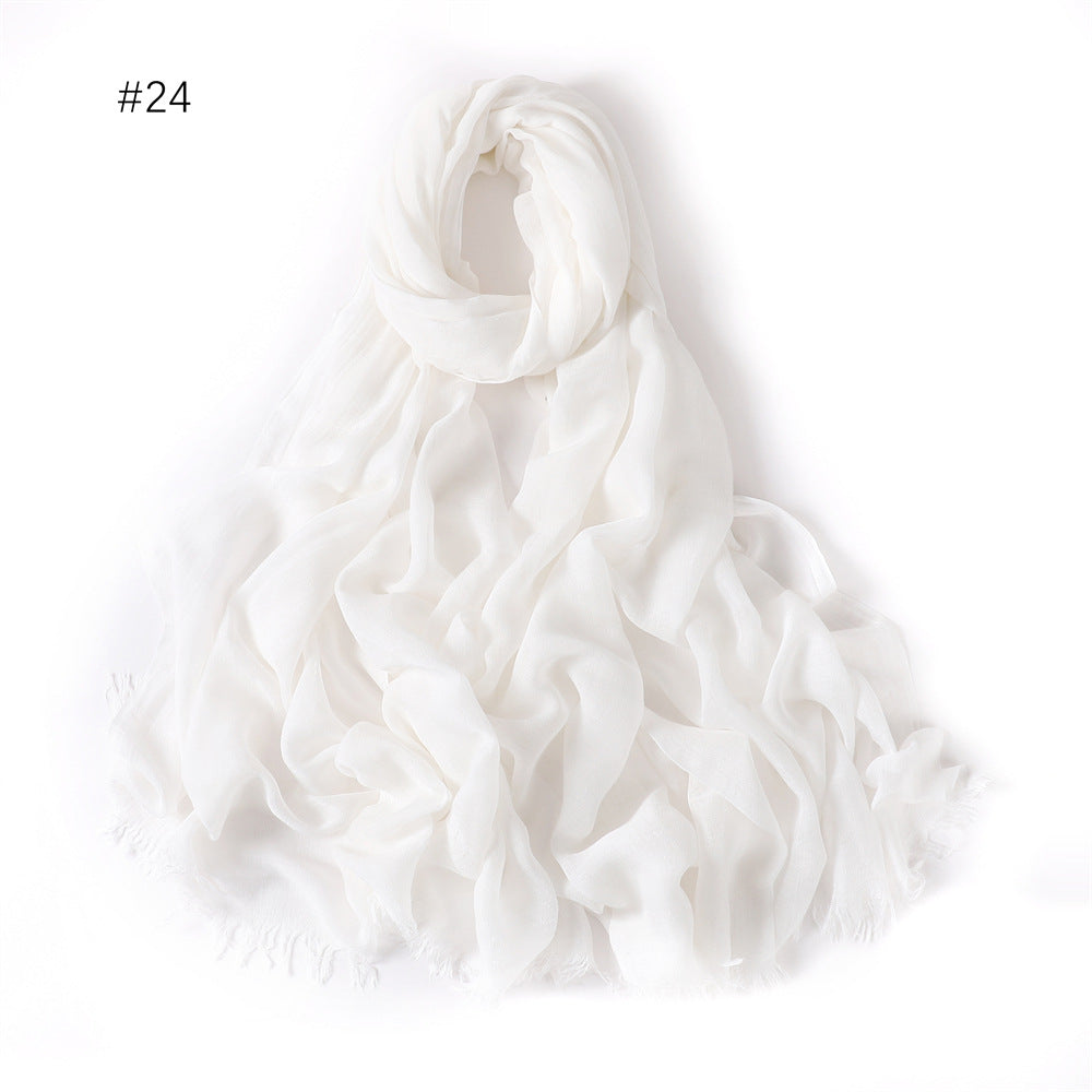 Women's Fashionable Thin Modal Monochrome Rayon Breathable Shawl Scarf