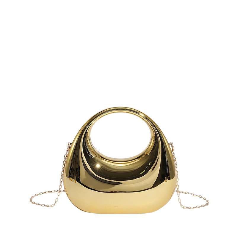 Womens Evening Handbag With A Moon-shaped Underarm Design  Acrylic Box Bag,