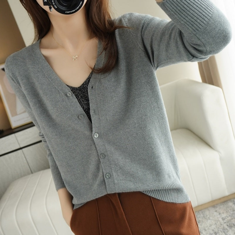 Spring And Summer New V-neck Cardigan Loose Plus Size Women's Clothing