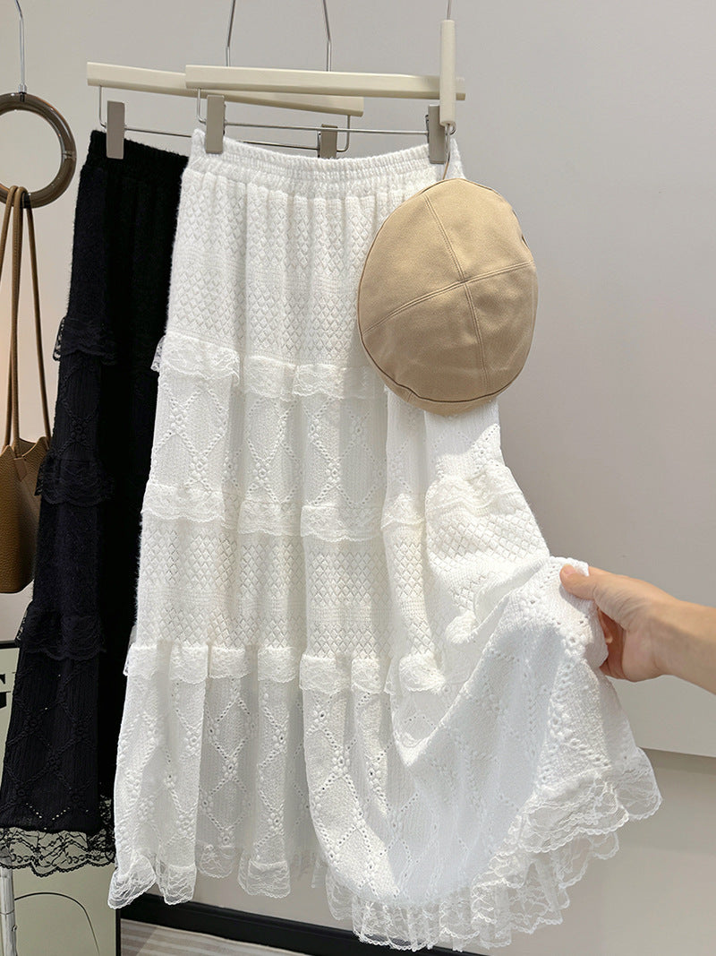 Lace Stitching Lace Hollow Cake Dress