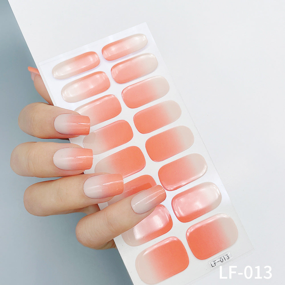 Manicure Full Stickers Solid Color 16 Small Stickers European And American Simple Nails